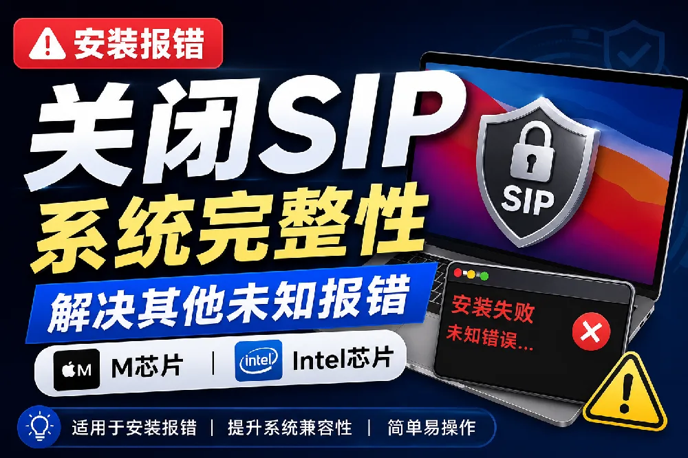 【安装报错】关闭SIP系统完整性解决其他未知报错（M芯片/Intel芯片） 软件截图